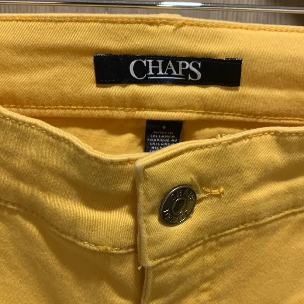 CHAPS Sunlit Yellow Cropped Pants, size 6, NWT - Picture 2 of 8